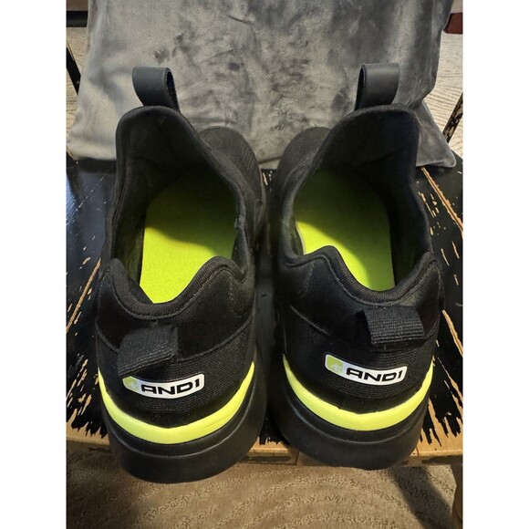 AND1 Men BLACK Reaction 2.0 SlipOn Memory Foam Athletic LightWeight Sneakers 13M - Picture 4 of 7